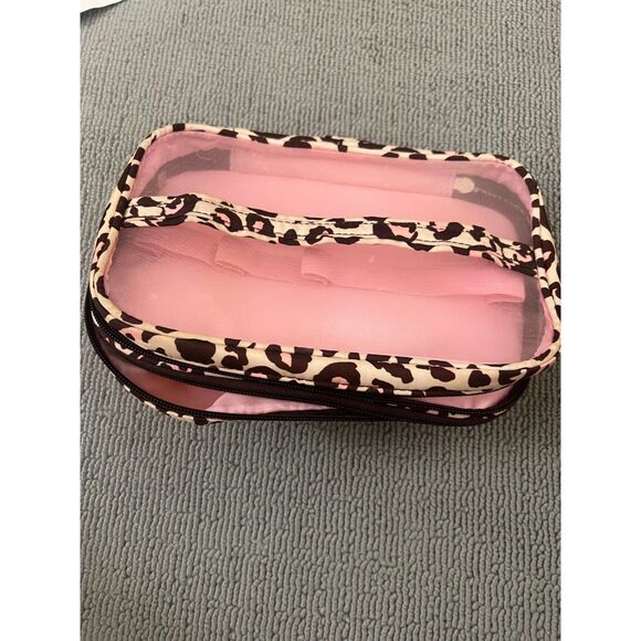 MODELLA MAKEUP Bag Pink Black White Leopard Print - Picture 1 of 4